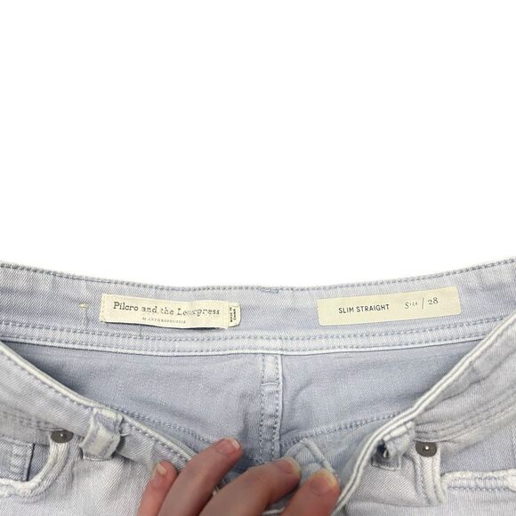 PILCRO AND THE LETTERPRESS Light Wash Slim Straight Jeans Size 28 - Picture 5 of 9